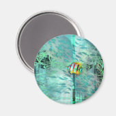 Kollage Angelfische schwimmen in einer Schule aus  Magnet (Vorderseite/Rückseite)