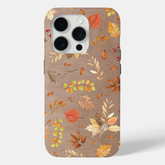 Kollage aus Herbstblättern auf Braun Case-Mate iPhone Hülle (Rückseite)