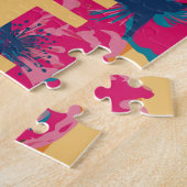 Kollage einer Frau mit lebendigen Blumen Puzzle (Seite)