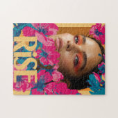 Kollage einer Frau mit lebendigen Blumen Puzzle (Horizontal)
