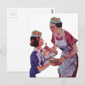 Kollage mit albernen Salathüten Postkarte (Vorne/Hinten)