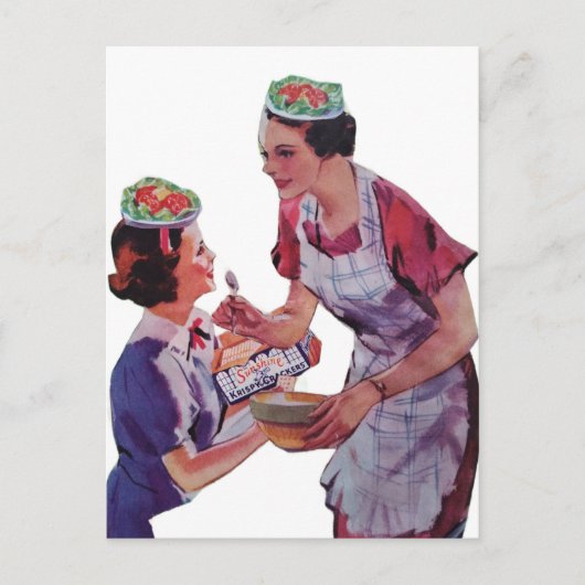 Kollage mit albernen Salathüten Postkarte (Vorderseite)
