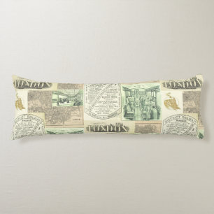 Kollage mit alten Zeitungsanzeigen der Eisenbahn Seitenschläferkissen