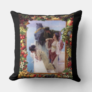 Kollage Vintage Retro mit Spitze und Blumen Kissen