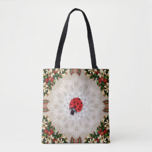 Kollage Vintage Retro mit Spitze und Blumen Tasche