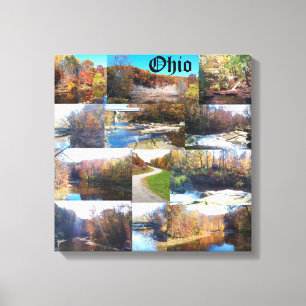 KOLLAGE VON OHIO LEINWANDDRUCK