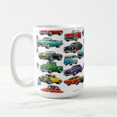 Kollagemuster mit klassischen Oldtimern Kaffeetasse (Links)