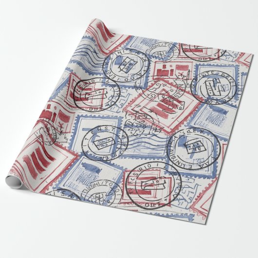 Kollagemuster mit Vintage-Poststempeln (2) Geschenkpapier (Ungerollt)