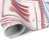 Kollagemuster mit Vintage-Poststempeln (2) Geschenkpapier (Rolleneckpunkt)