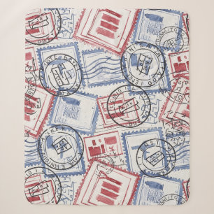 Kollagemuster mit Vintage-Poststempeln (2) Sherpadecke