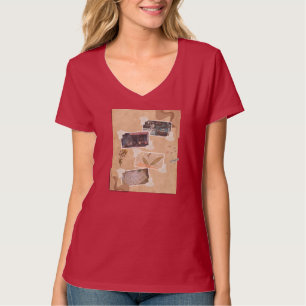 Kollagen-Grafik-T-Shirt für Frauen Trendige Ästh T-Shirt