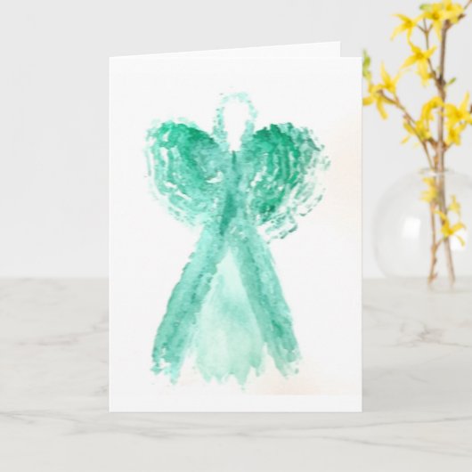 Kolleens Aquamariner Engel 2 Karte (Gelbe Blume)