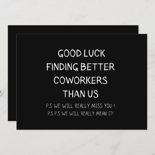Kollege Verlasse Coworker Verlassend Funny New Job Ankündigung (Vorne/Hinten)