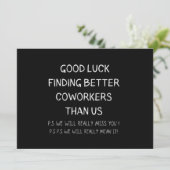 Kollege Verlasse Coworker Verlassend Funny New Job Ankündigung (Stehend Vorderseite)