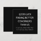 Kollege Verlasse Coworker Verlassend Funny New Job Hinweiskarte (Vorne/Hinten)