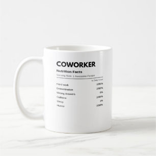 Kollegen und Kollegen Funny Nutrition Facts Essen Kaffeetasse