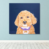 Kollegiat Goldendoodle Leinwanddruck (Insitu (Holzboden))