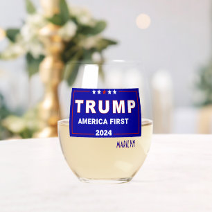 Kollektiv, Name, Trump 2024 Amerika 1. Weinglas Ohne Stiel