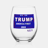 Kollektiv, Name, Trump 2024 Amerika 1. Weinglas Ohne Stiel (Vorderseite)