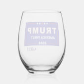 Kollektiv, Name, Trump 2024 Amerika 1. Weinglas Ohne Stiel (Rückseite)