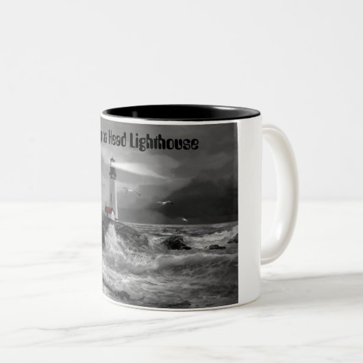 Kollektor-Tasse, Yaquina Leuchtturm Oregon Zweifarbige Tasse (VorderseiteRechts)