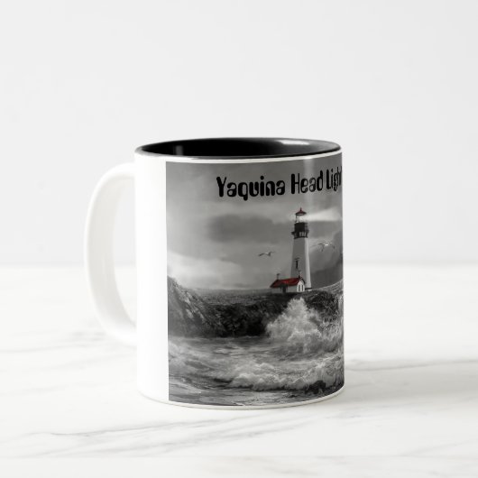Kollektor-Tasse, Yaquina Leuchtturm Oregon Zweifarbige Tasse (Vorderseite Links)