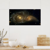 Kollidierende Galaxien NGC 2207 IC 2163 vom Hubble Poster (Küche)
