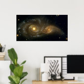 Kollidierende Galaxien NGC 2207 IC 2163 vom Hubble Poster (Heimbüro)