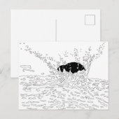 Kollision, Splash Illustration Postkarte (Vorne/Hinten)