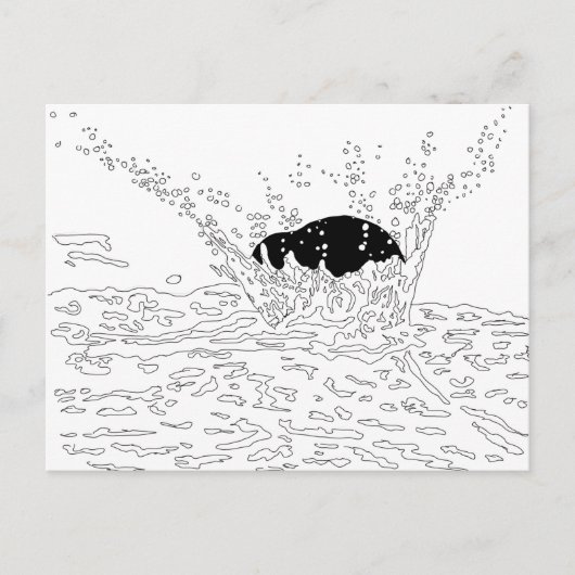 Kollision, Splash Illustration Postkarte (Vorderseite)