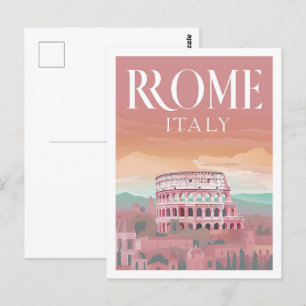Kollosseum Rom Italien Vintage Berühmter Reiseort Postkarte