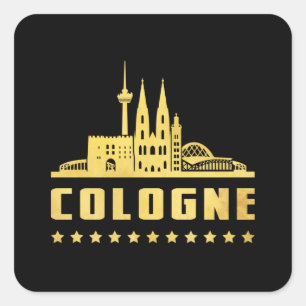 Köln City City City City City Funny Gift Idee Quadratischer Aufkleber