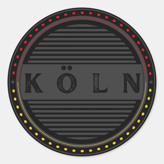 Köln City Pride Emblem – Deutsche Identität Runder Aufkleber (Vorderseite)