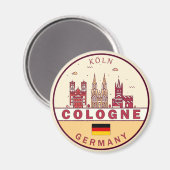 Köln City Skyline Emblem Magnet (Vorderseite/Rückseite)