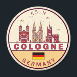Köln City Skyline Emblem Magnet<br><div class="desc">Köln minimalistisches,  farbenfrohes Kunstdesign mit Denkmälern und Sehenswürdigkeiten der Stadt in Deutschland.</div>