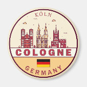 Köln City Skyline Emblem Magnet (Vorne)