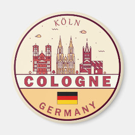 Köln City Skyline Emblem Magnet
