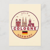 Köln City Skyline Emblem Postkarte (Vorderseite)