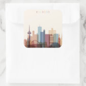 Köln | City Skyline Quadratischer Aufkleber (Tasche)