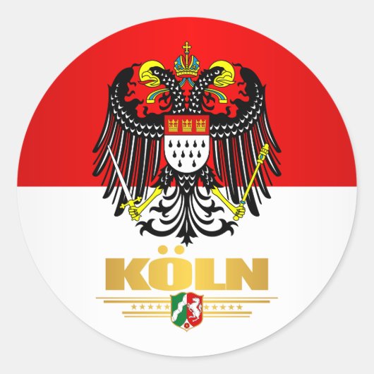 Koln (Cologne) 2 Runder Aufkleber (Vorderseite)
