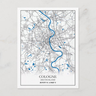 Köln Deuschland City Map Einfaches Ziel Postkarte