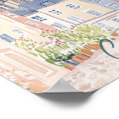 Köln Deutschland Gouache Paint Illustration Travel Poster (Ecke)