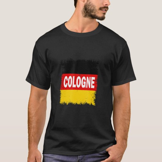 Köln Deutschland mit deutscher Flagge T-Shirt (Vorderseite)