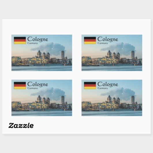 Köln Deutschland Rechteckiger Aufkleber (Blatt)