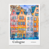 Köln Deutschland Reisen Wasserfarbenhandzeichnung Postkarte (Vorderseite)
