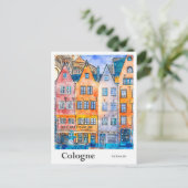 Köln Deutschland Reisen Wasserfarbenhandzeichnung Postkarte (Stehend Vorderseite)