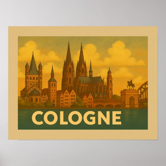 Köln Deutschland Stadt Kunst Poster (Vorne)