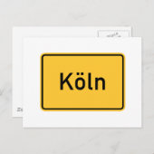 Köln, Deutschland Straßenzeichen Postkarte (Vorne/Hinten)