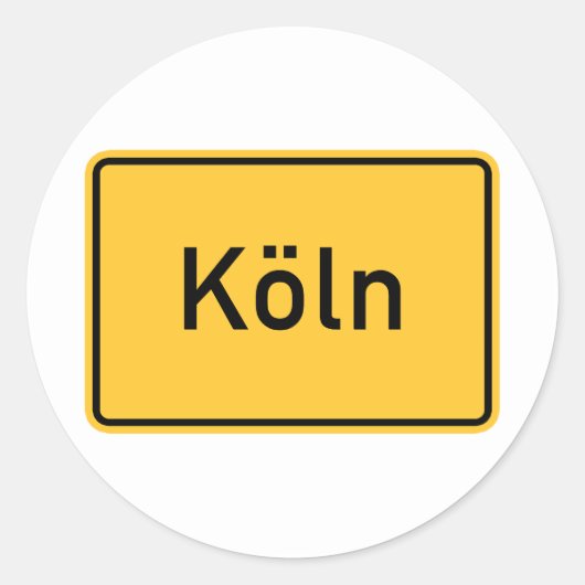 Köln, Deutschland Straßenzeichen Runder Aufkleber (Vorderseite)