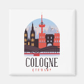 Köln Deutschland Vintag Stadtbild Magnet (Vorne)